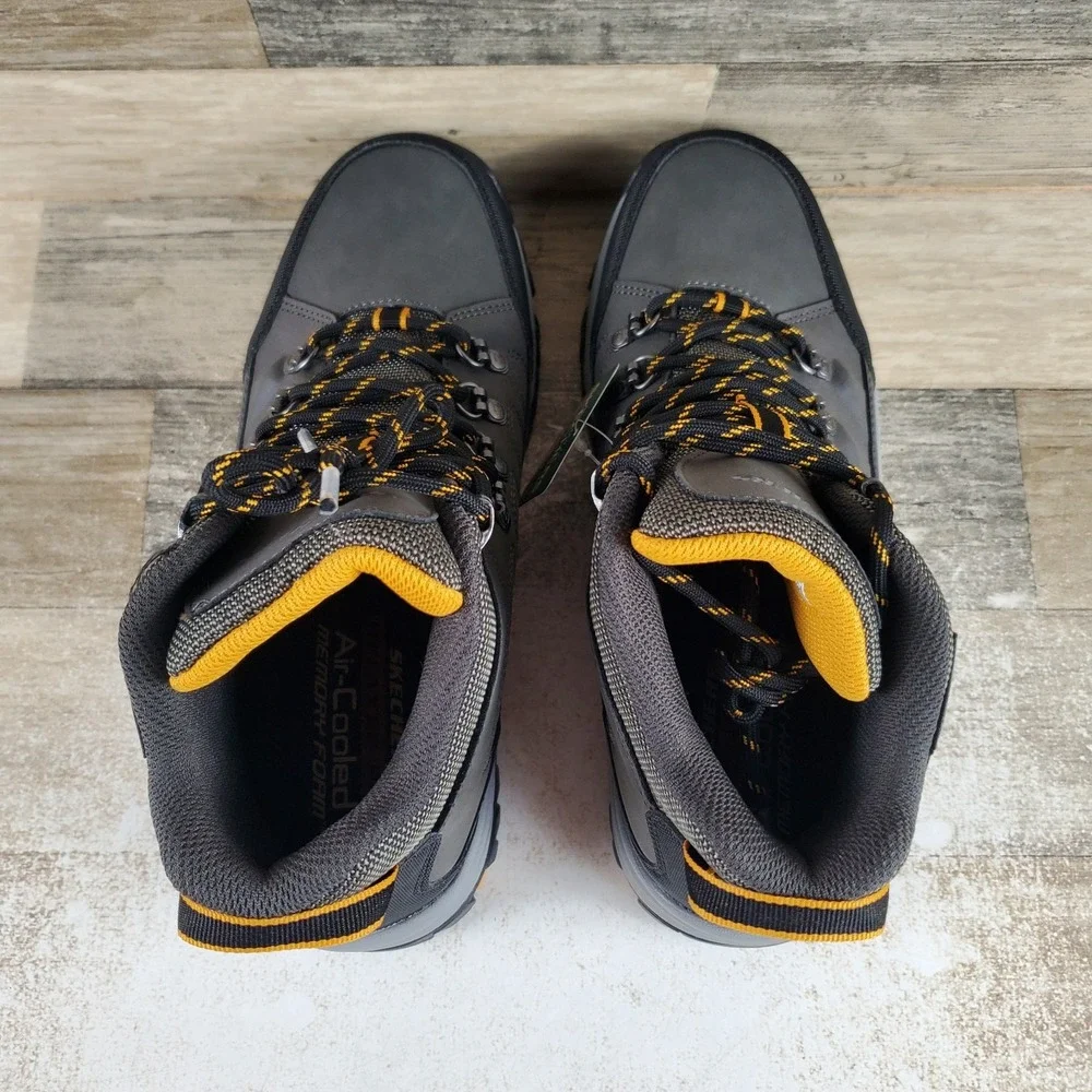 Skechers Relment Daggett Mens Hiking Boots Sz 8 Charcoal Lace Up Relaxed Fit